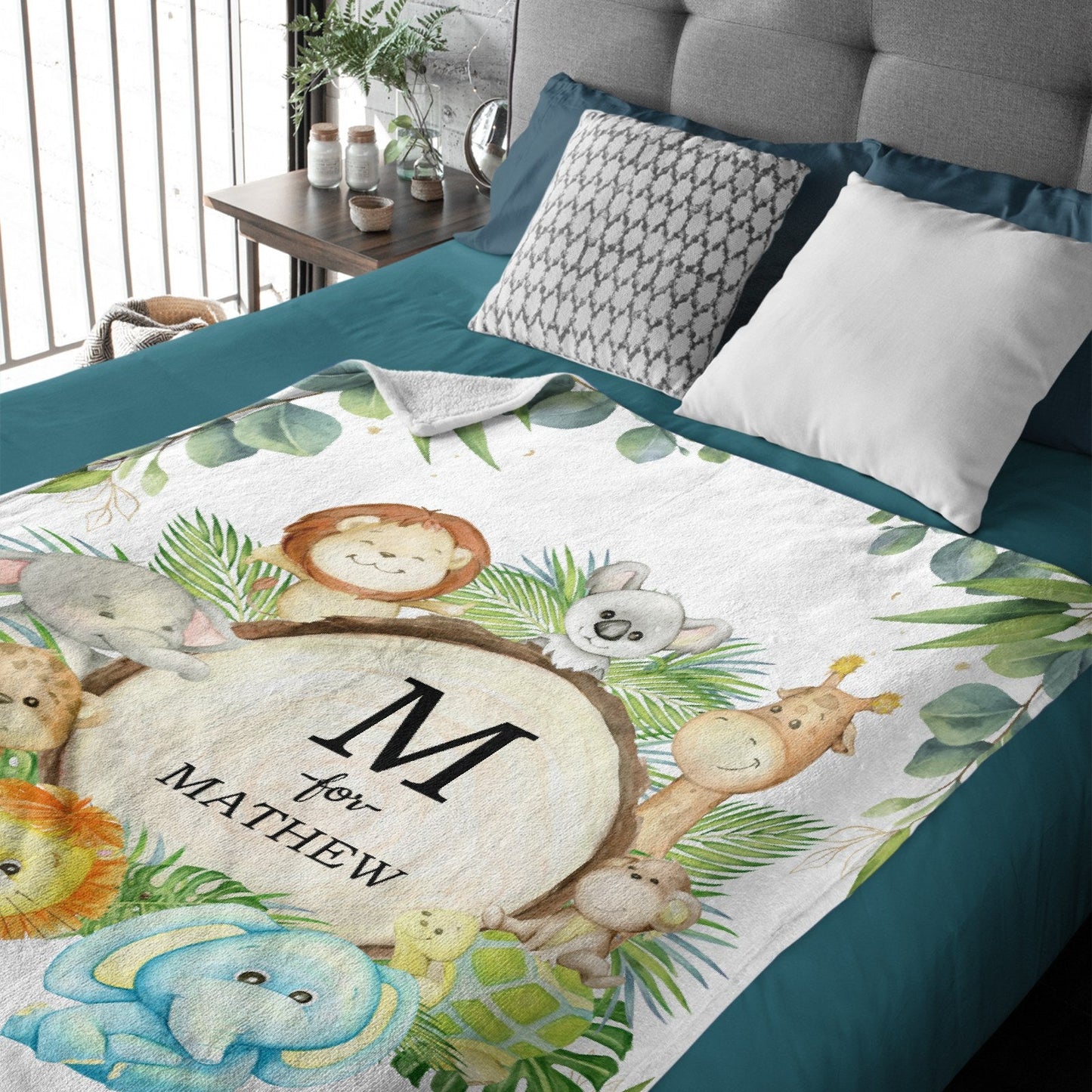 ️Personalized Woodland Animals Baby Name Blanket