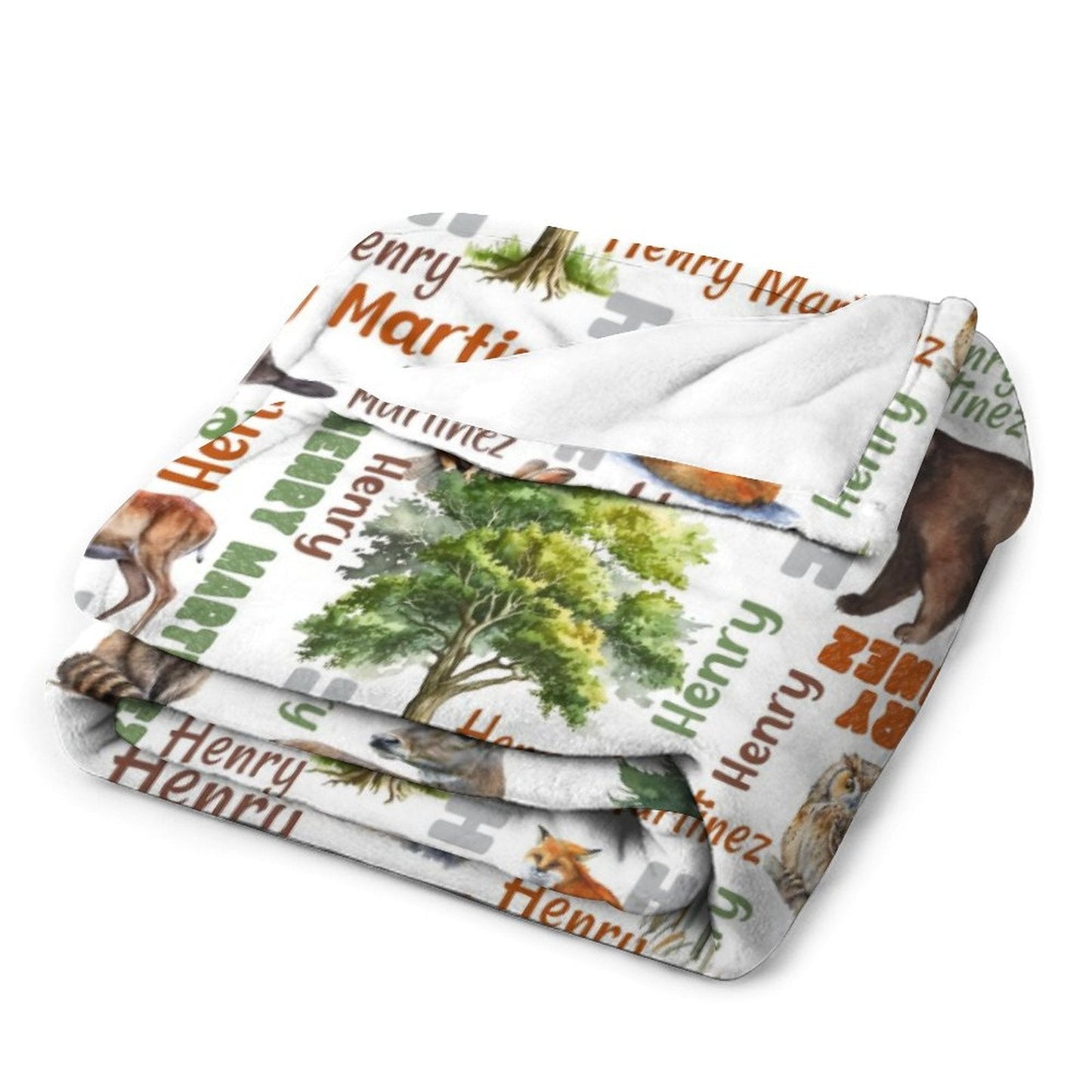 ️Personalized Woodland Forest Baby Name Blanket