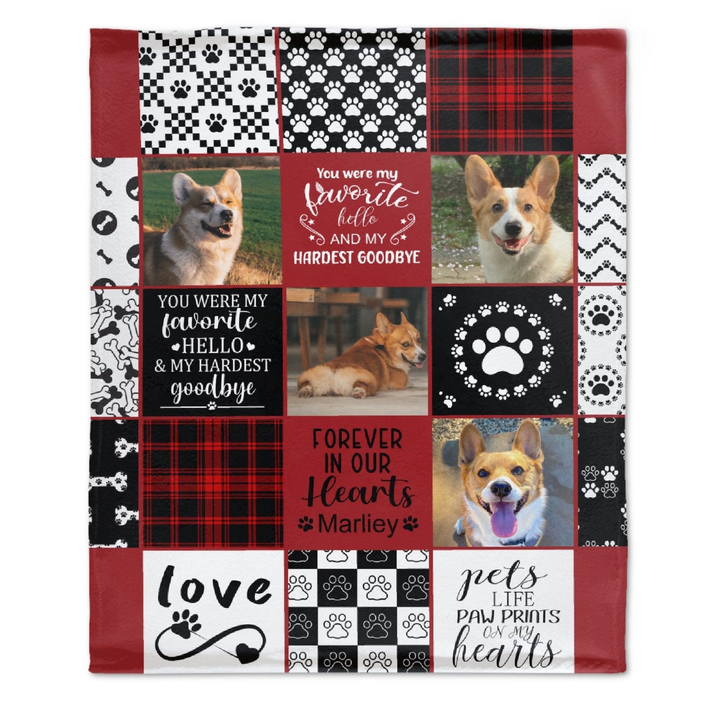 ️Personalized Pet Dog Cat Goodbye Blanket with Photos