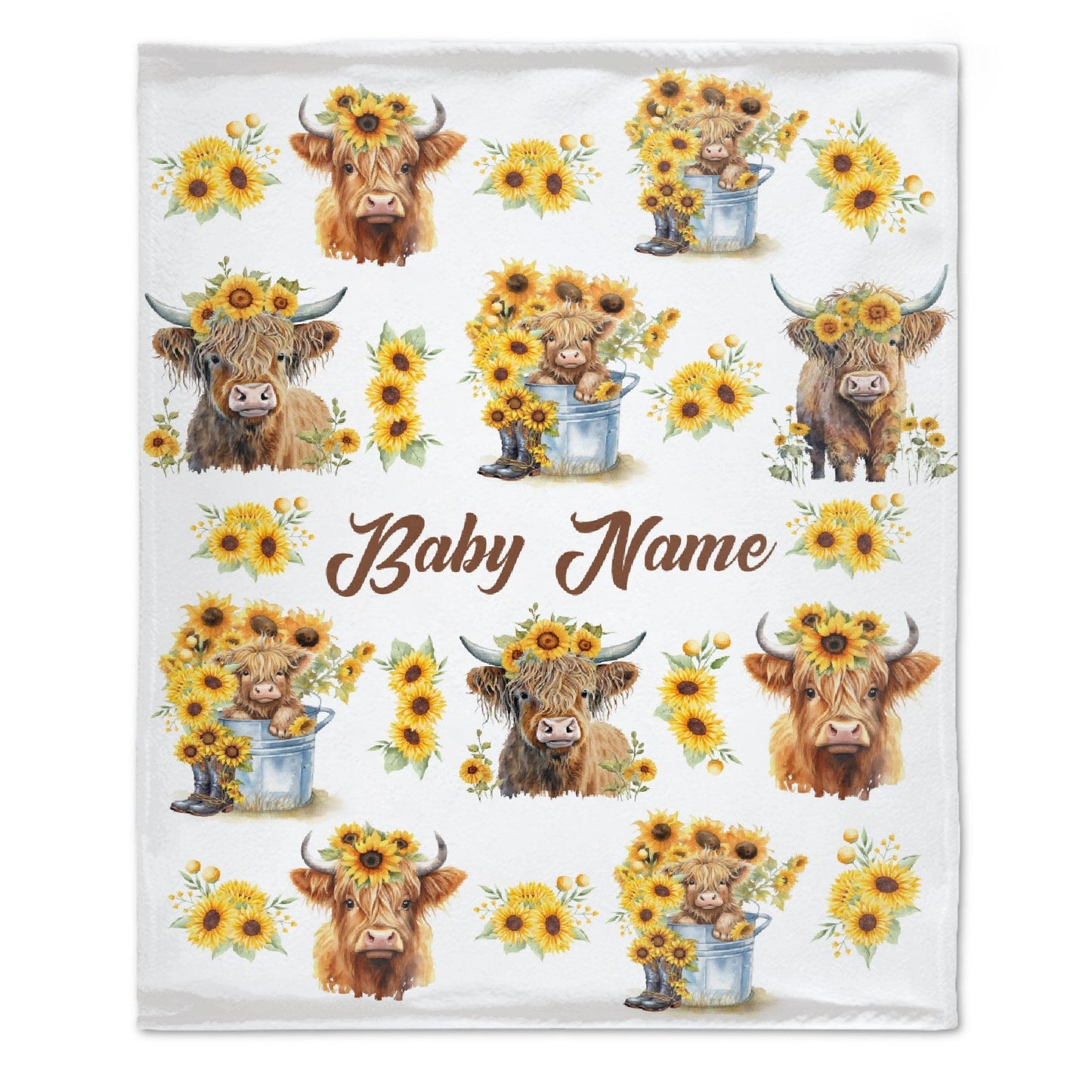 ️Personalized Cow Print Blanket - Gifts for Newborn