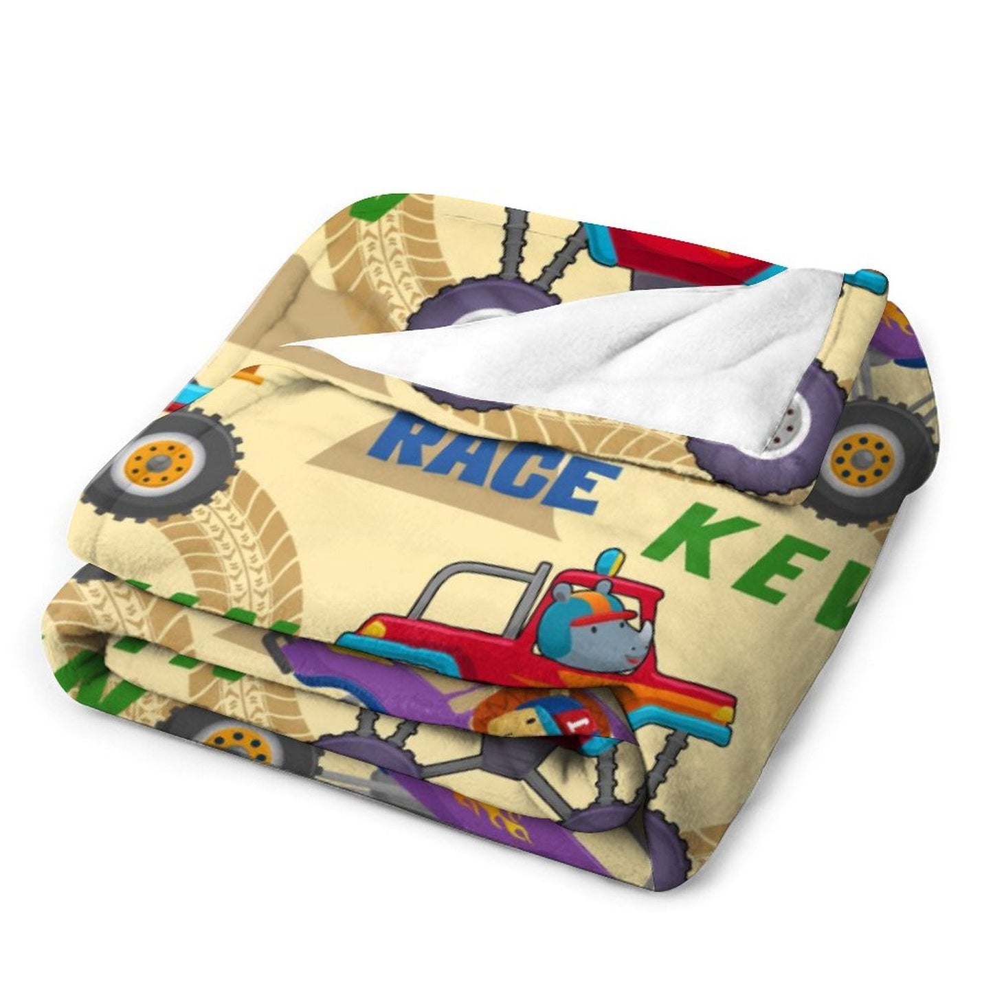 ️Custom Name Farm Tools Car Kids Blanket