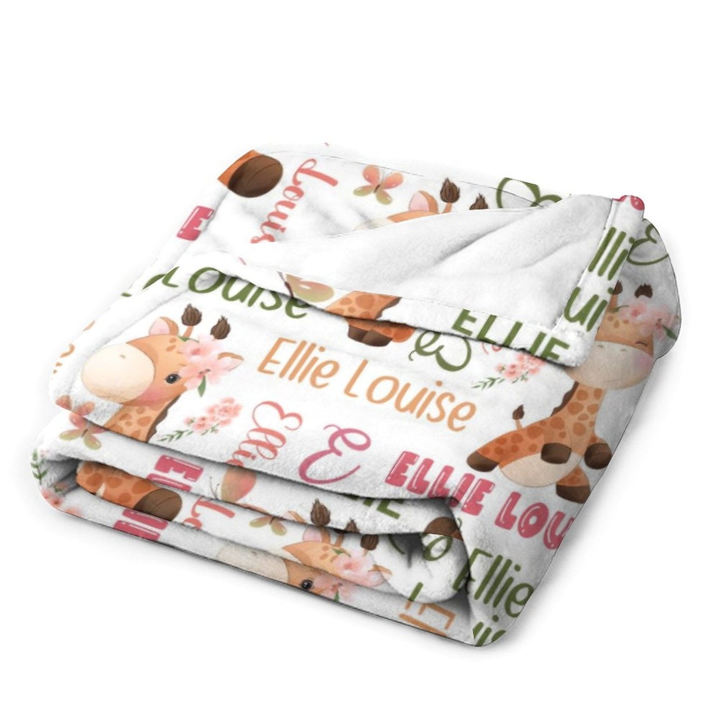 ️Personalized Name Baby Blanket Animal Giraffe Blanket