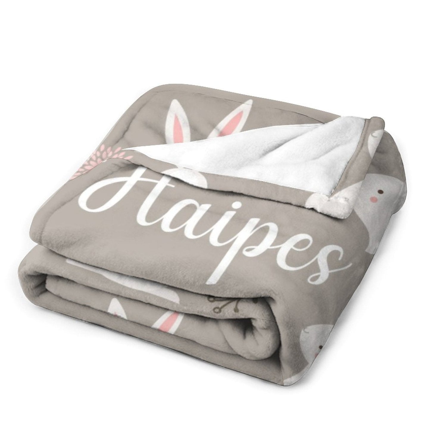 ️Personalized Baby Girl Bunny Rabbit Name Blanket