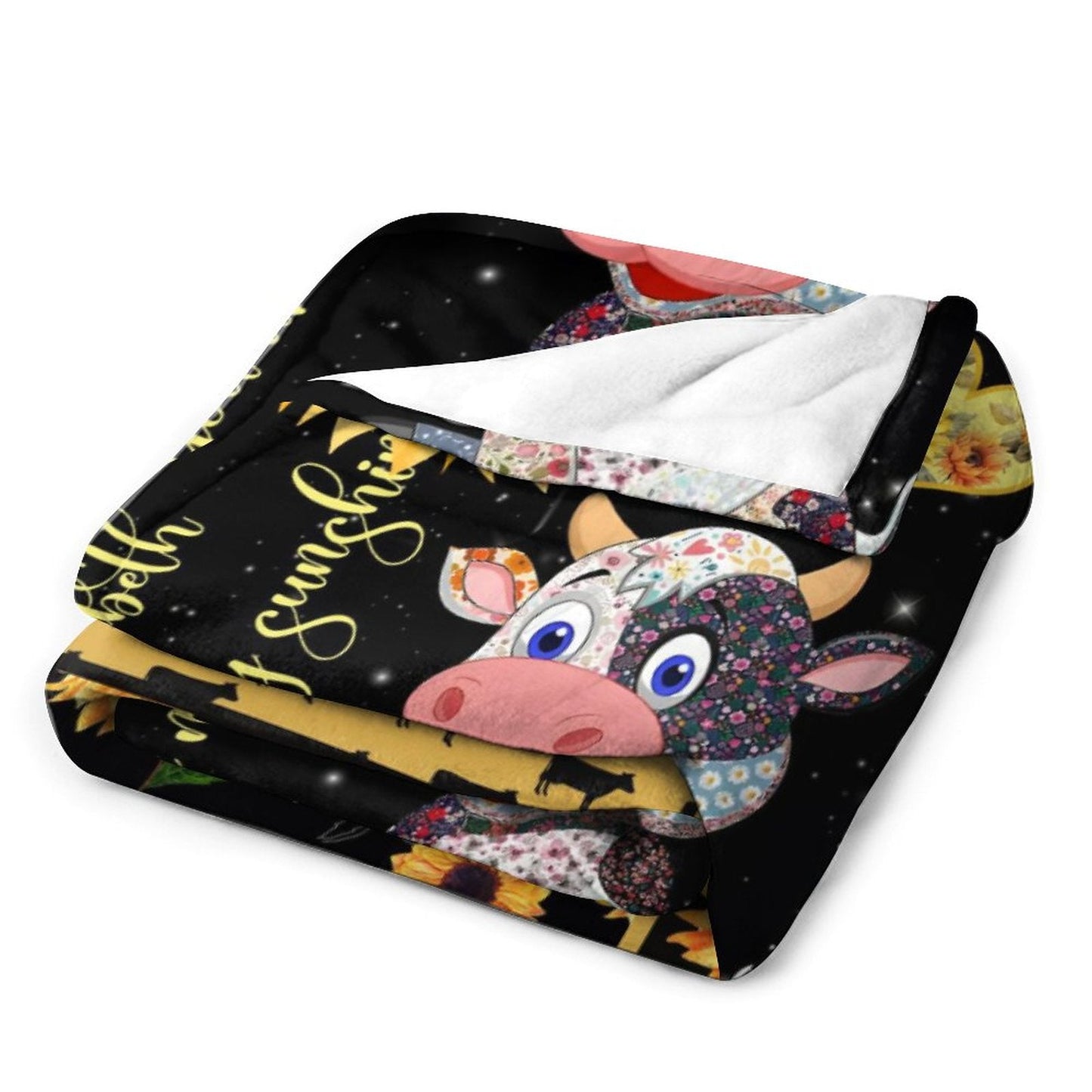 ️Personalized Cow Blanket - You are my sunshine