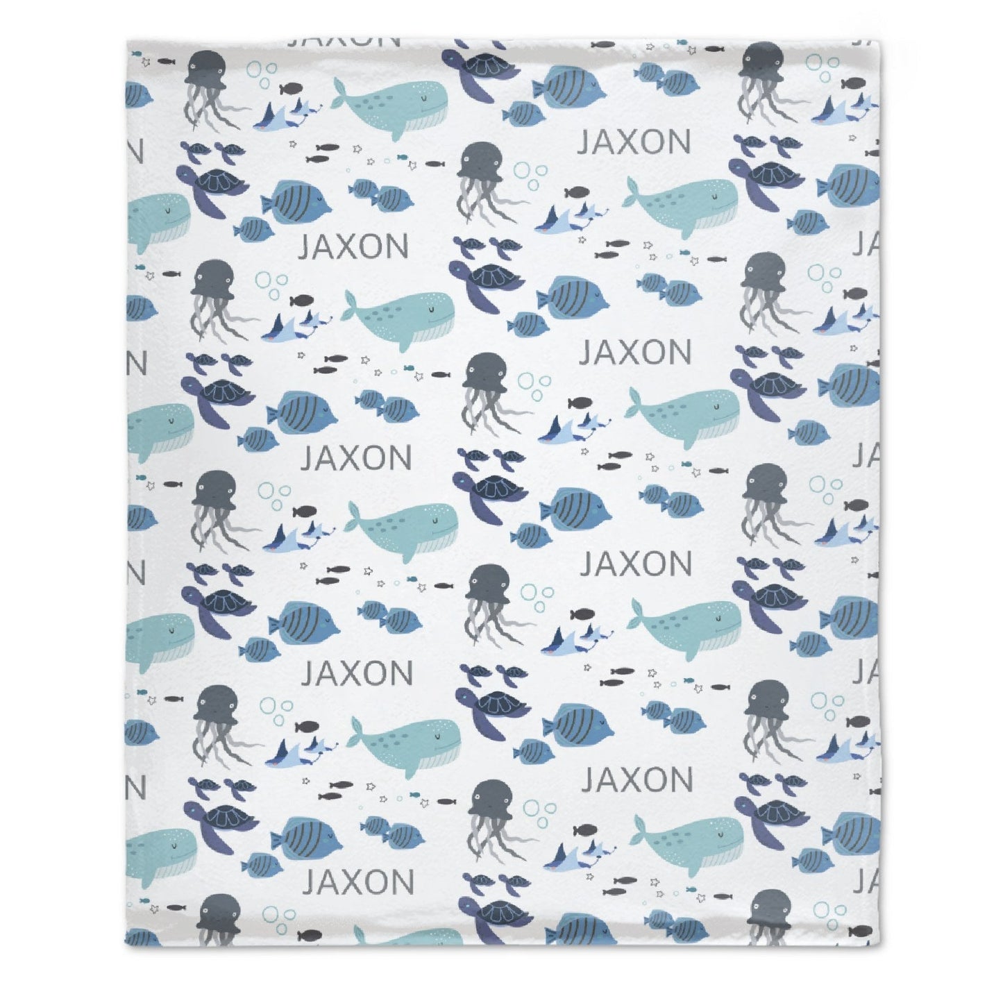 ️Personalized Oceania Whale Baby Name Blanket