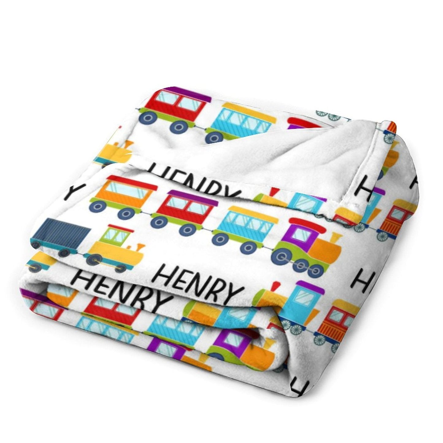 ️Personalized Name Cartoon Train Baby Blanket