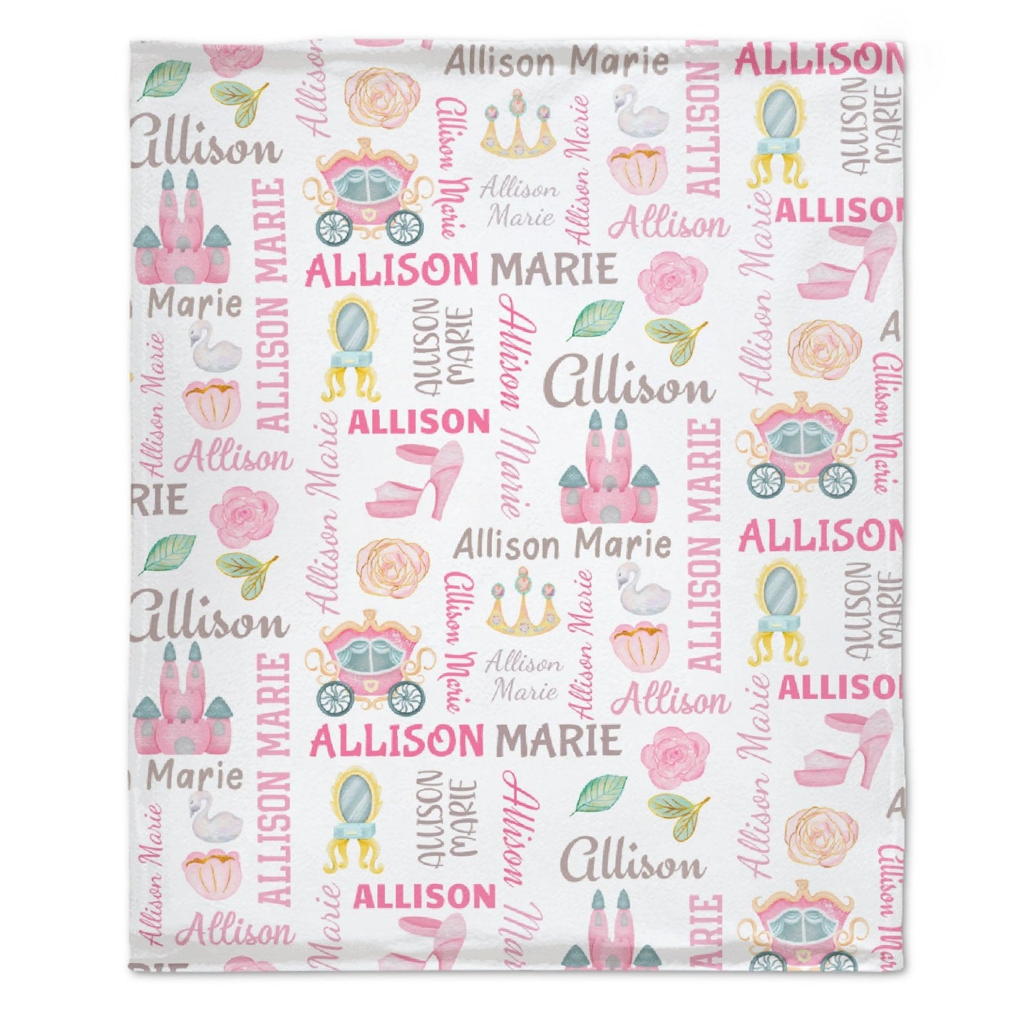 ️Fairy-Tale Princess Castle Custom name baby blanket