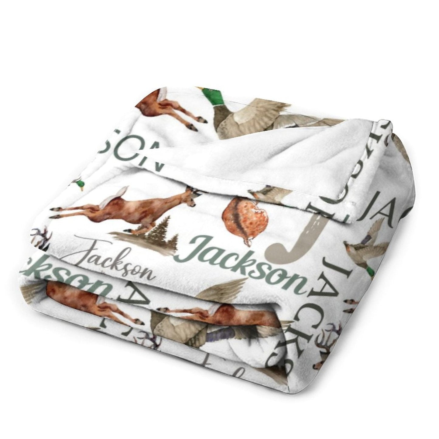 ️Personalized Baby Blanket, Hunting Blanket,Deer, Mallard Duck Woodland Baby Name, Country Theme Baby Blanket