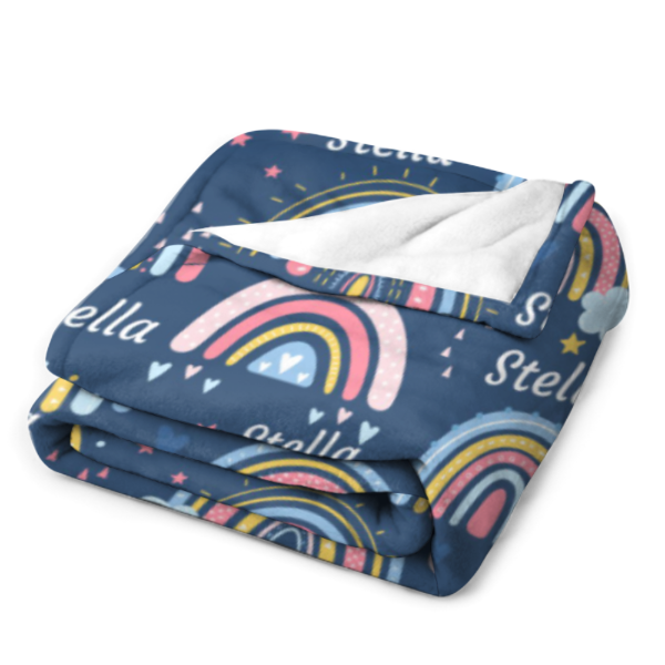 ️Personalized Cute Rainbow Blanket - Blanket for Girls