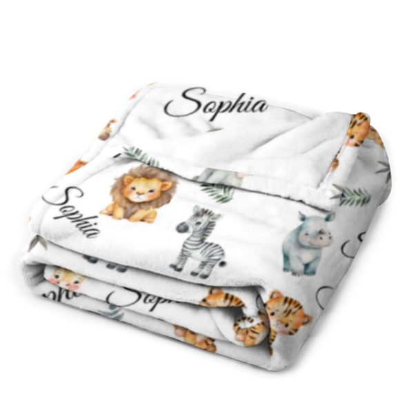 ️Friends of the Forest Name Custom Blanket - Gift Ideas for Kids