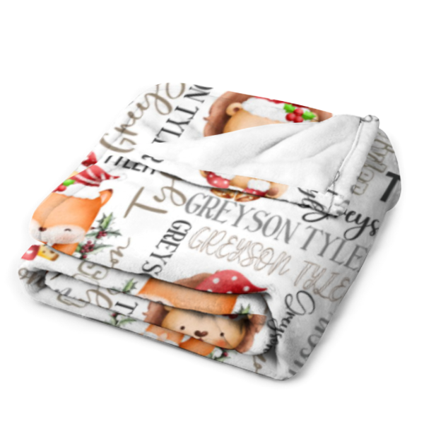 ️Christmas Safari Name Custom Baby Blanket