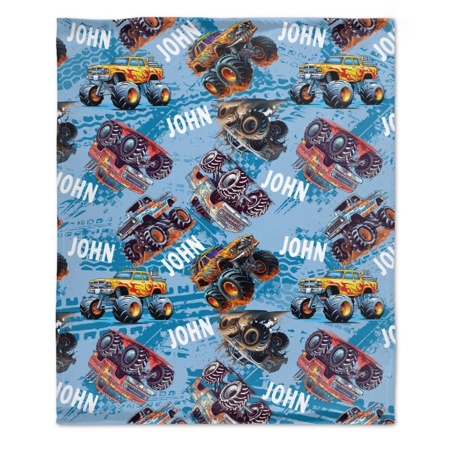 ️Personalize Cool Truck Car Tractor Kids Blanket for Boys