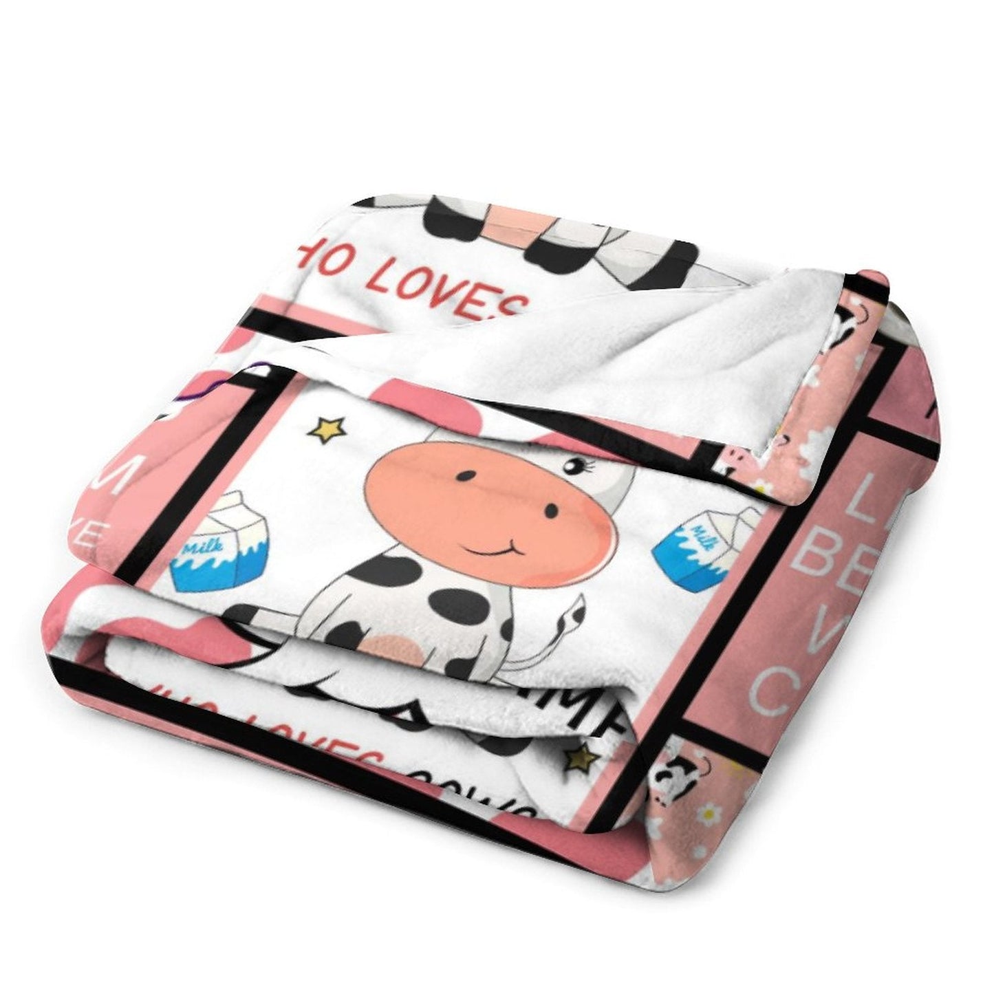️Personalized Cow Print Blanket with Name