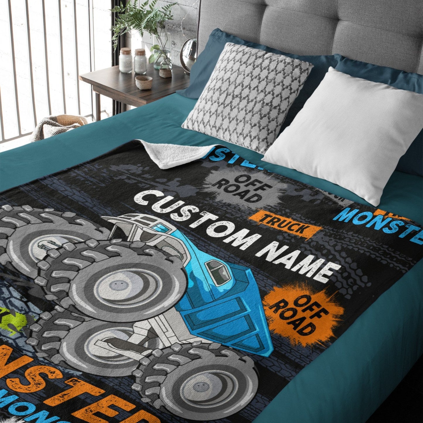 ️Custom Name Cartoon Truck Blanket