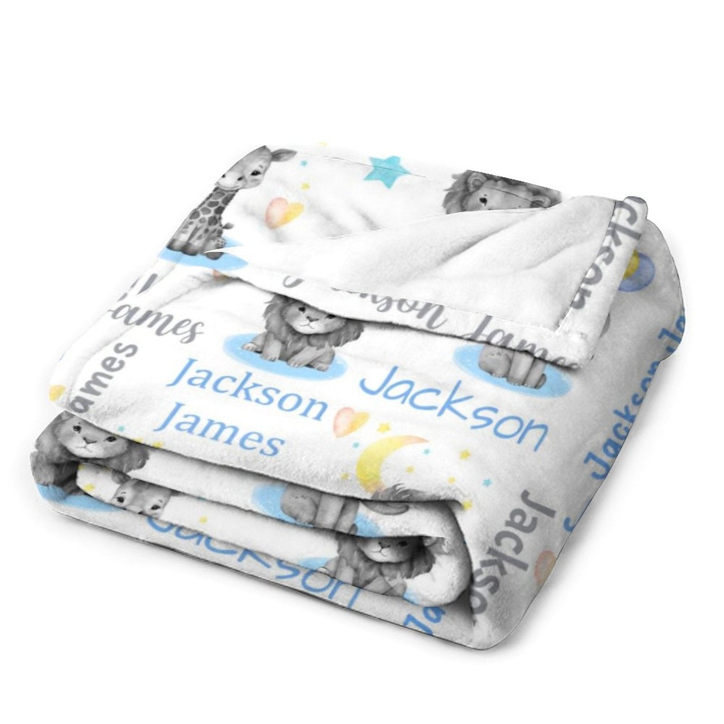️Personalized Safari Animals Custom Baby Blanket