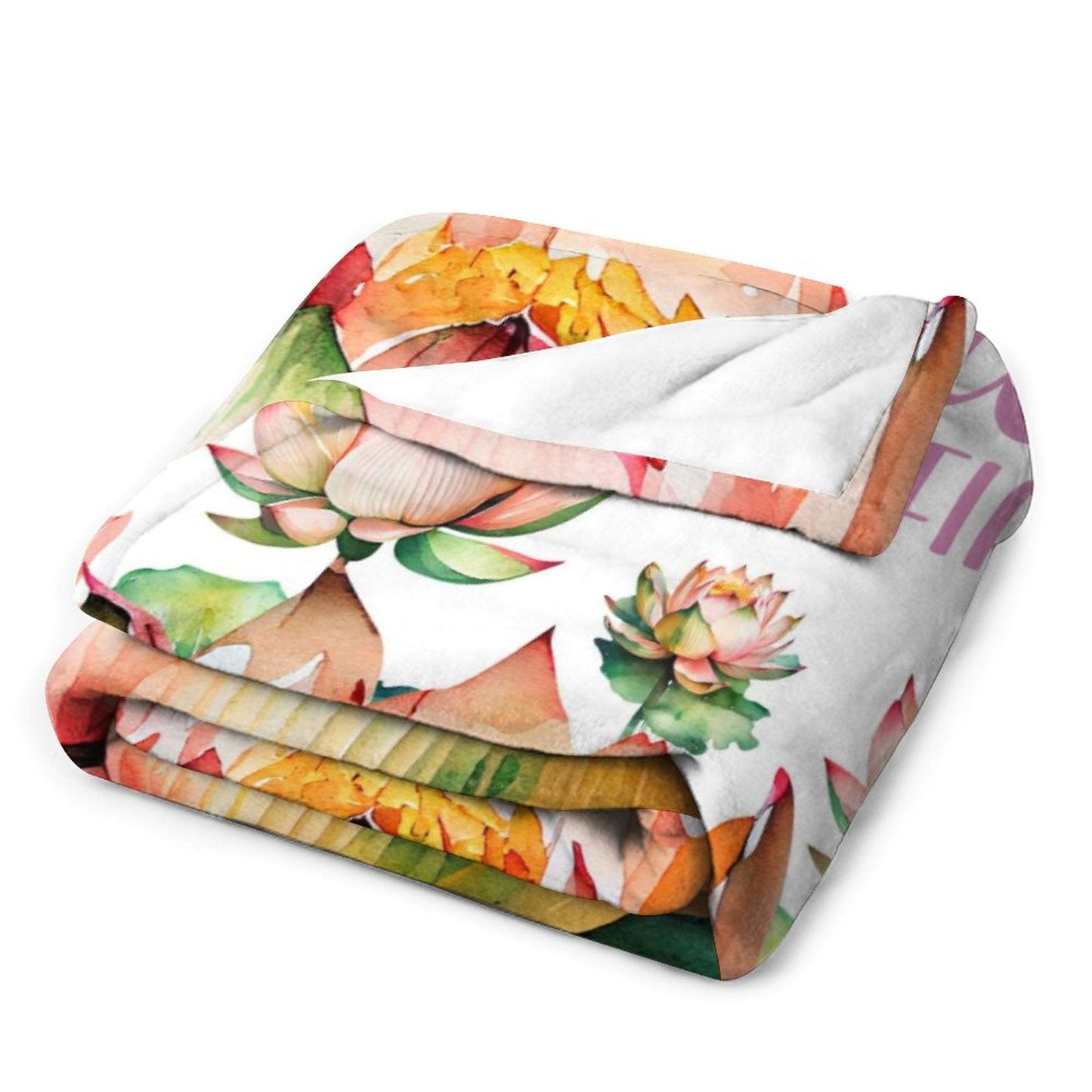 ️Lotus Flowers Personalize Baby Blanket