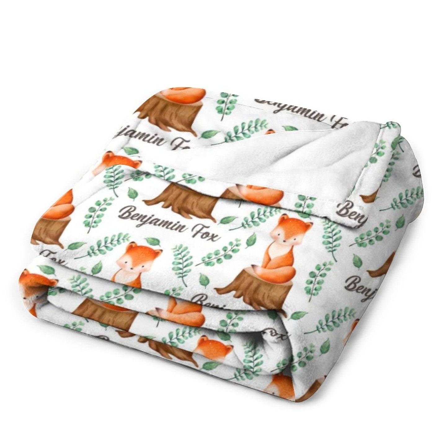 ️Personalized Name Fox Baby Blanket
