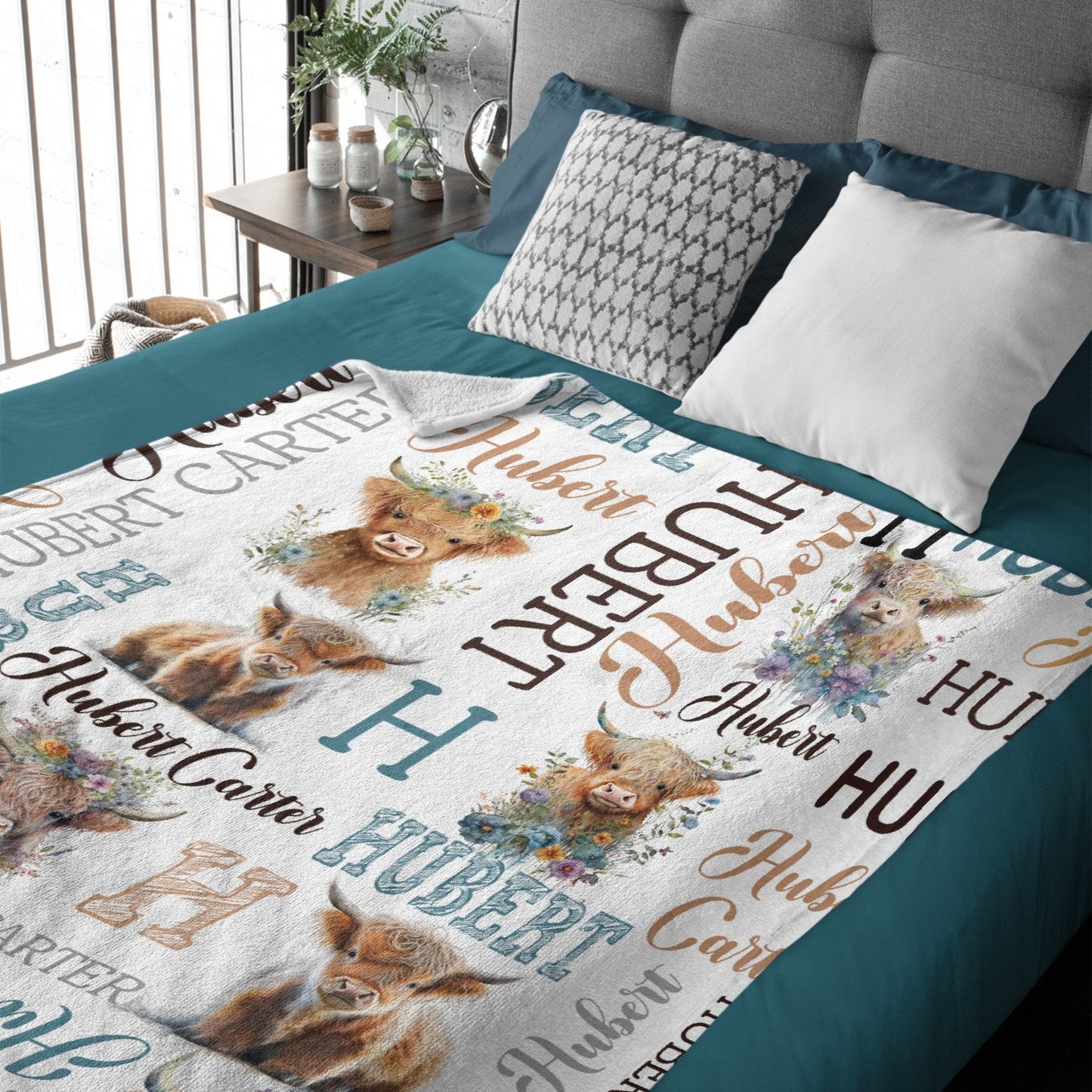 ️Personalized Cute Cow Blanket - Birthday Gifts For Kids
