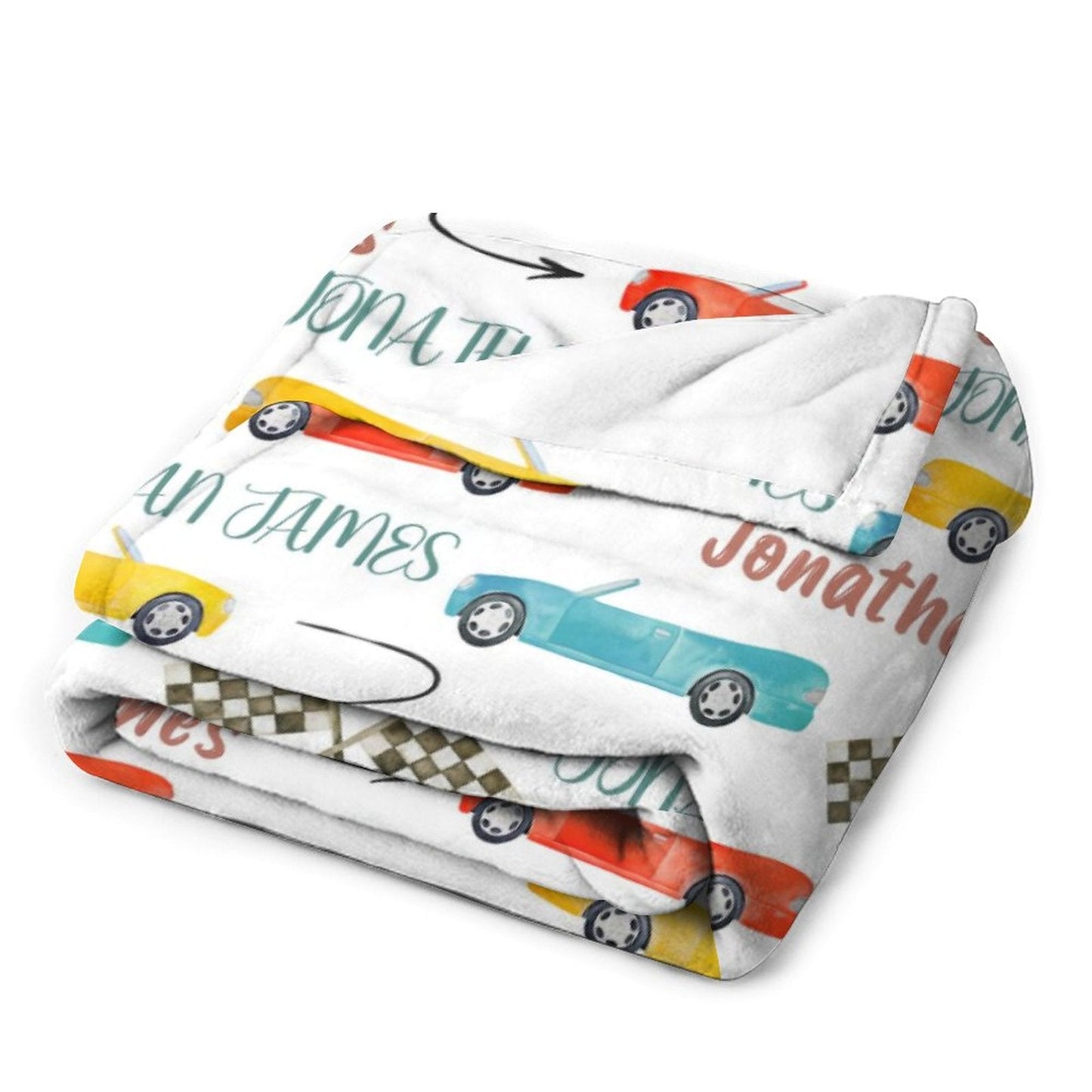 ️Personalized Name Race Car Baby Blanket