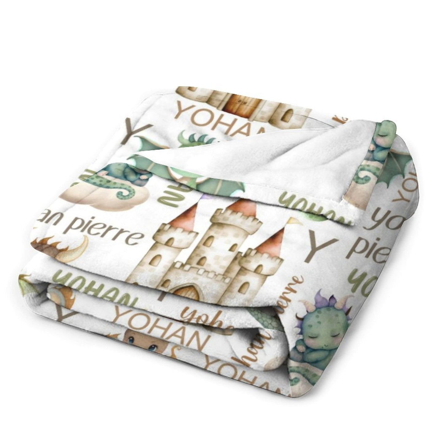 ️Personalized Name Dragon Castle Baby Blanket
