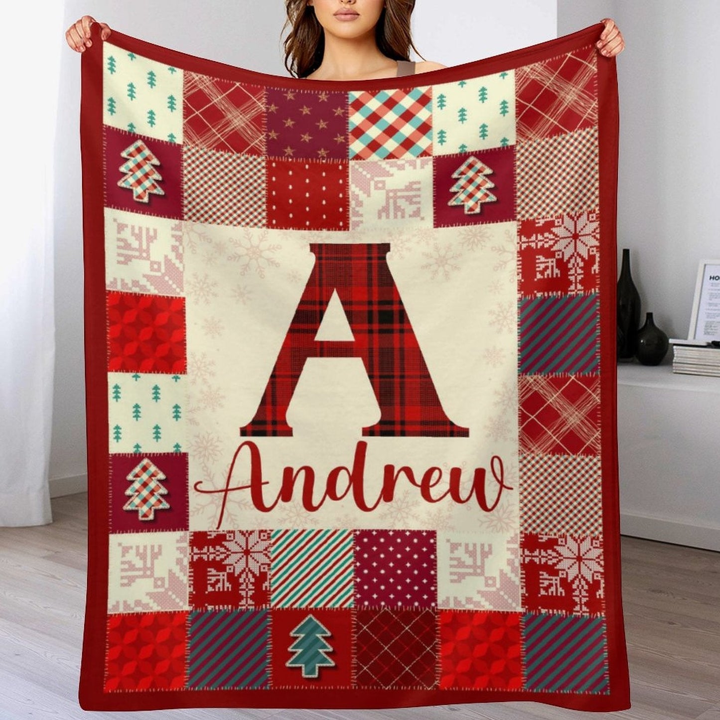 ️Customized Merry Christmas Monogrammed Name Blanket-Christmas Blanket