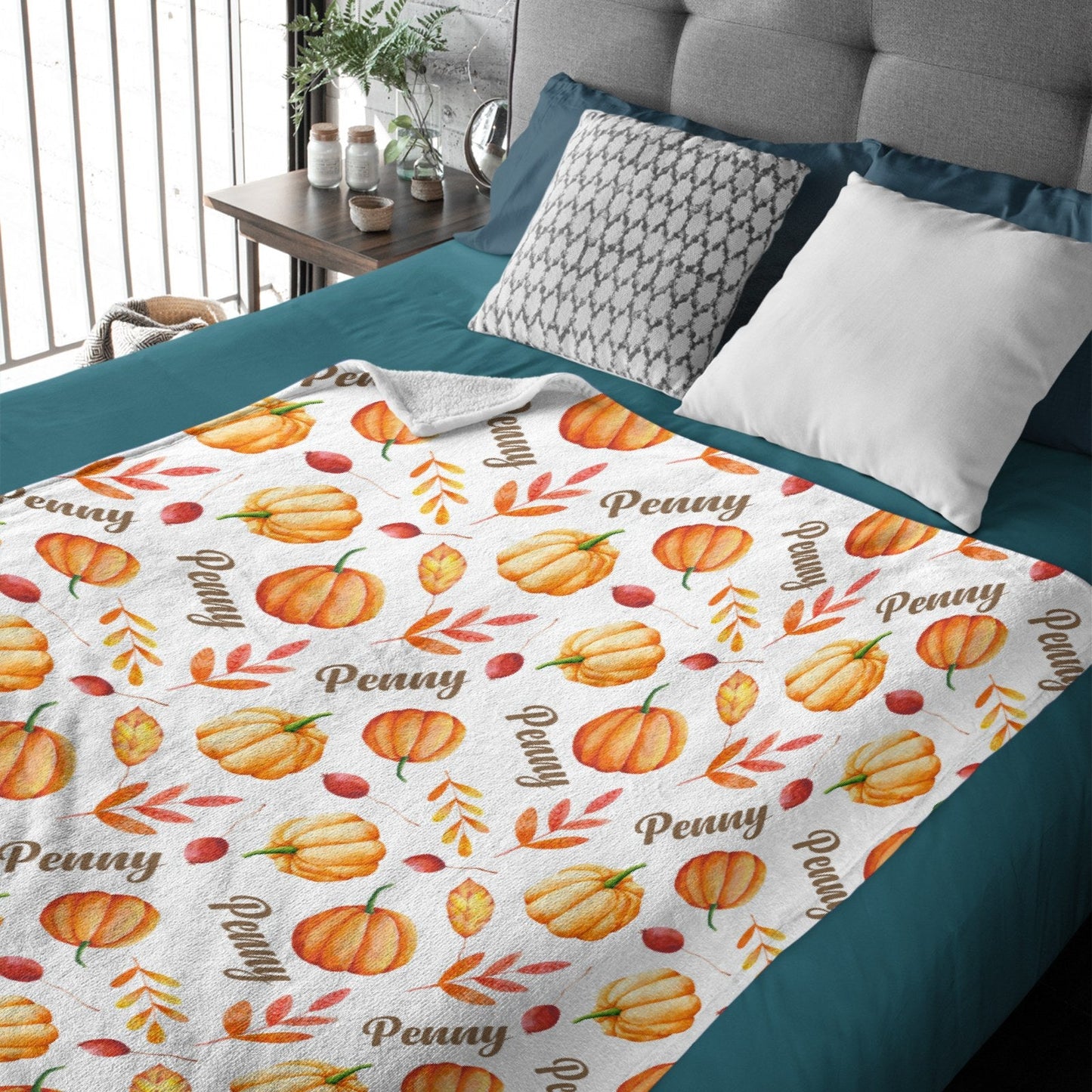 ️Fall Pumpkin Swaddle Personalize Baby Blanket