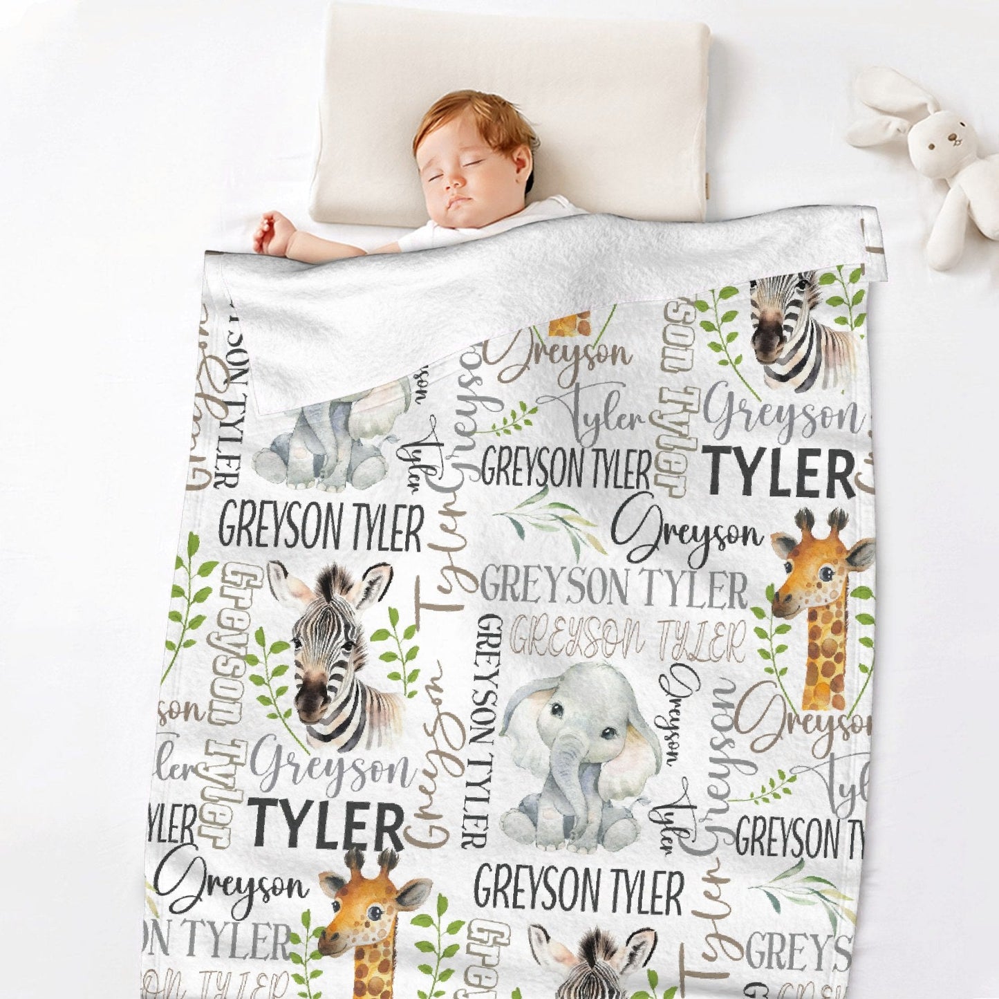 ️ Safari Name Custom Baby Blanket