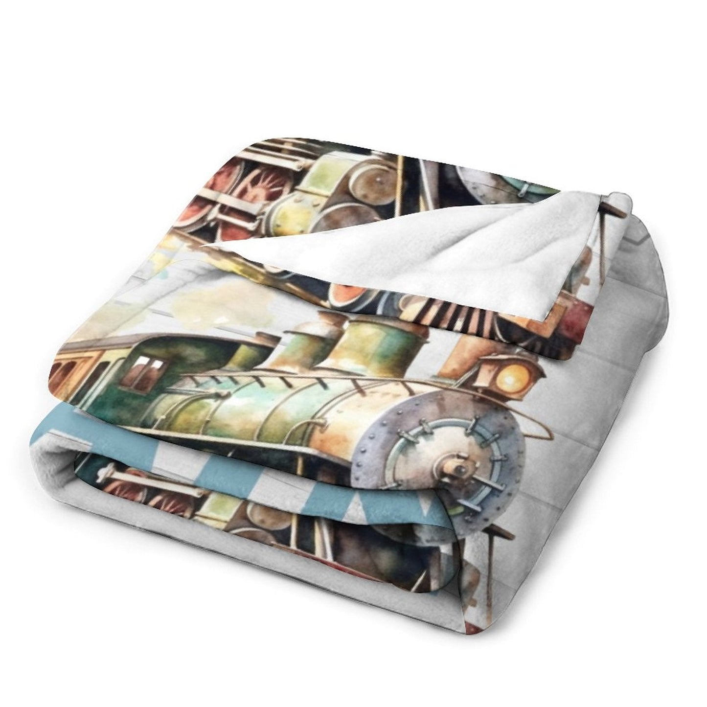 ️Personalized Name Train Blanket for Boys