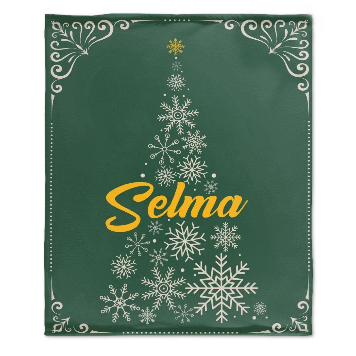 ️Personalized Custom Christmas Tree Shape Name Blanket
