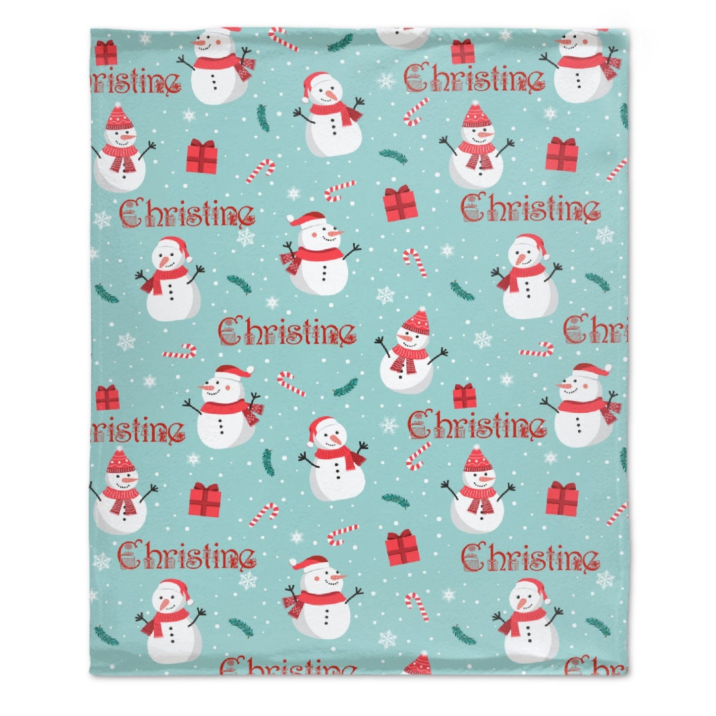 ️Christmas Snowman Personalized Name Blanket Christmas Gift