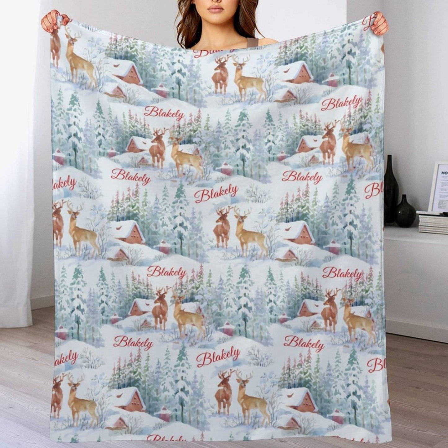 ️Personalized Custom Christmas Kids Name Blanket