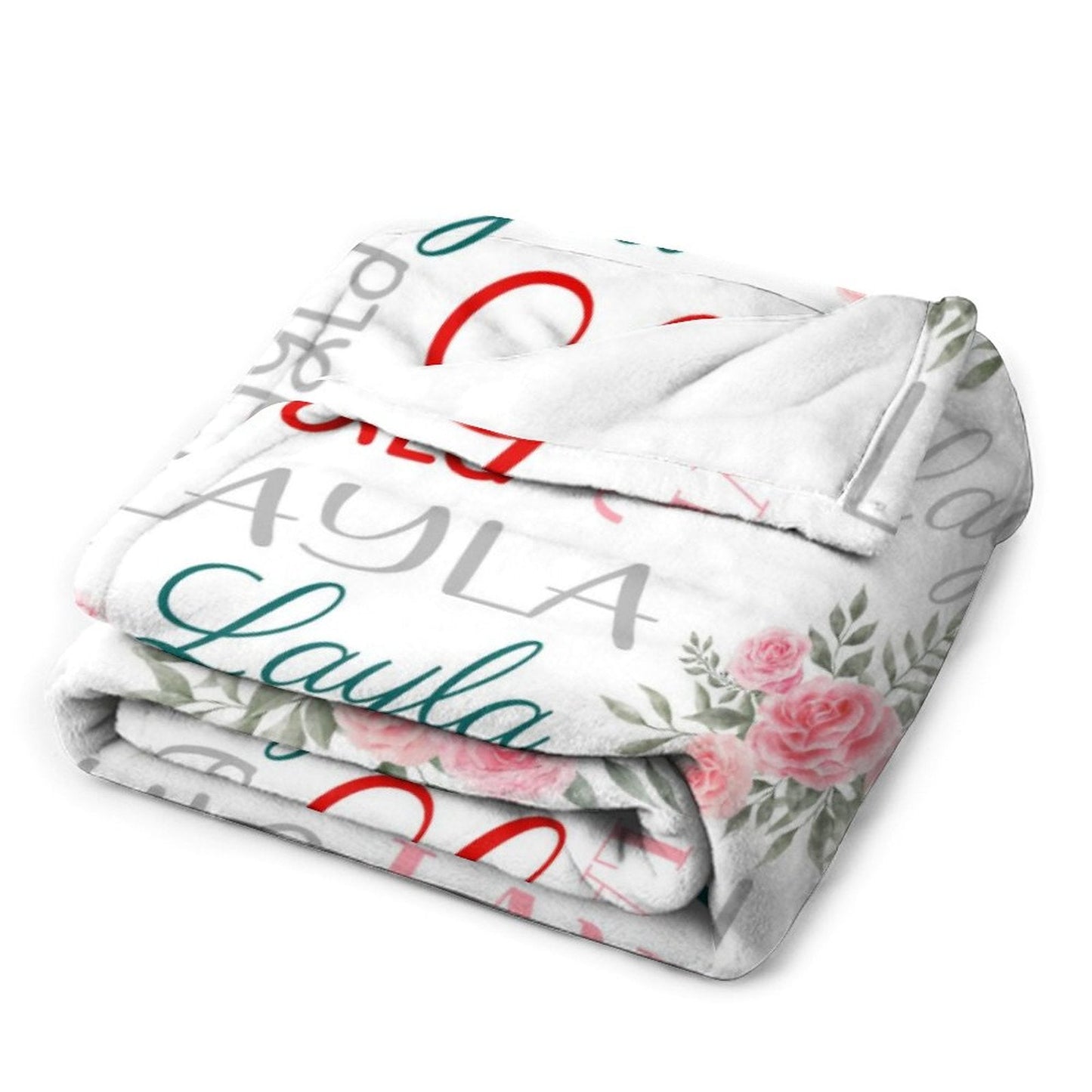️Personalized Floral Name Blanket