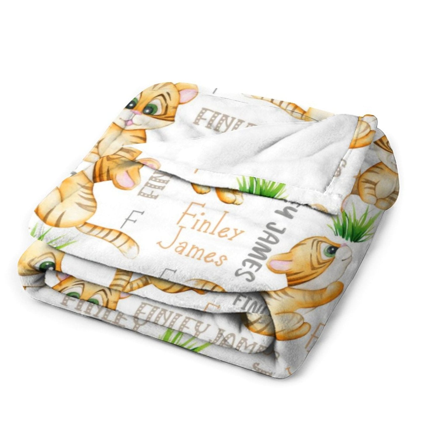 ️Personalized Name Animal Tiger Baby Blanket