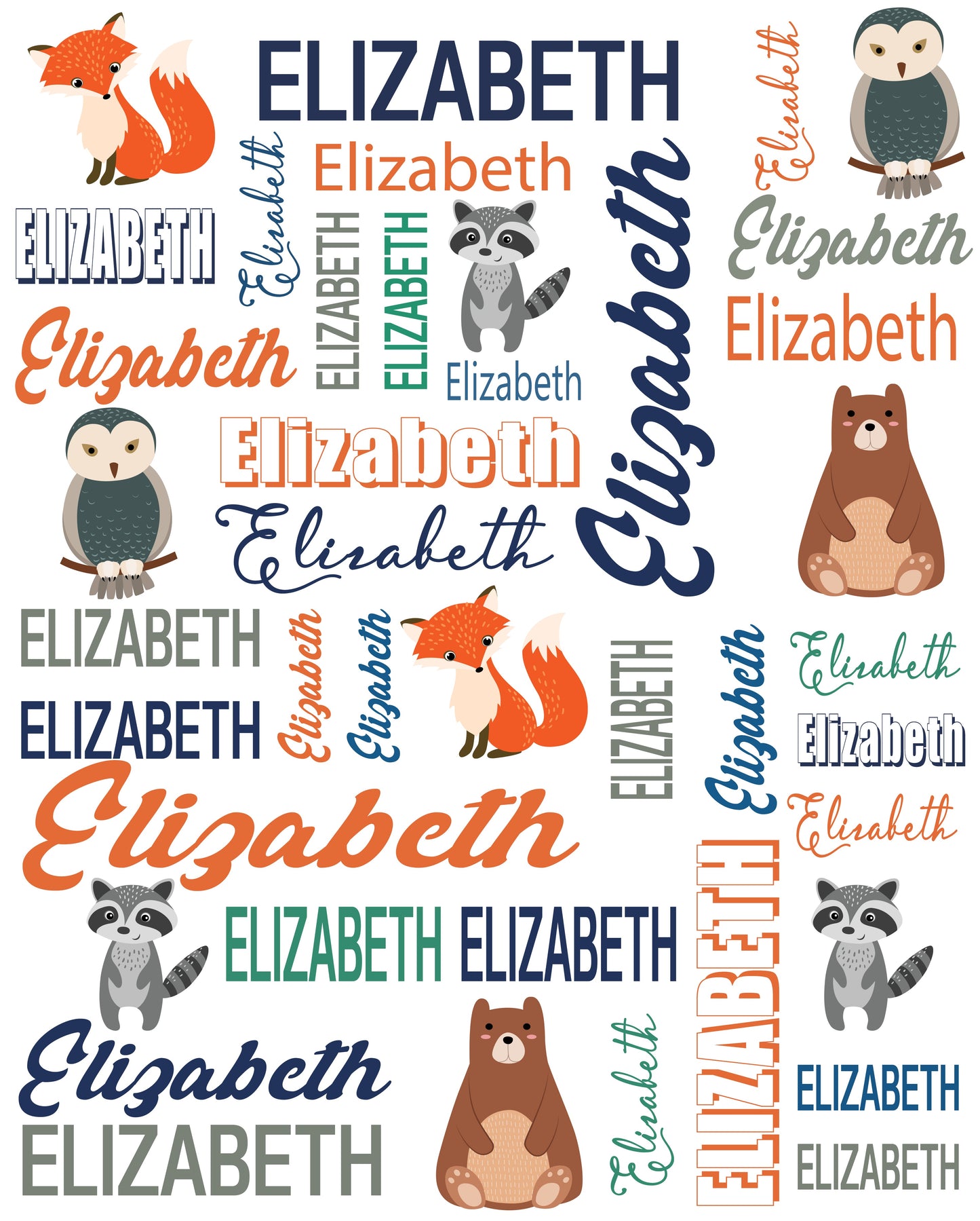 ️Personalized Cute Animals Name Custom Blanket