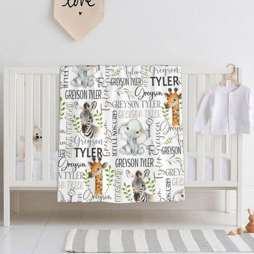 ️ Safari Name Custom Baby Blanket