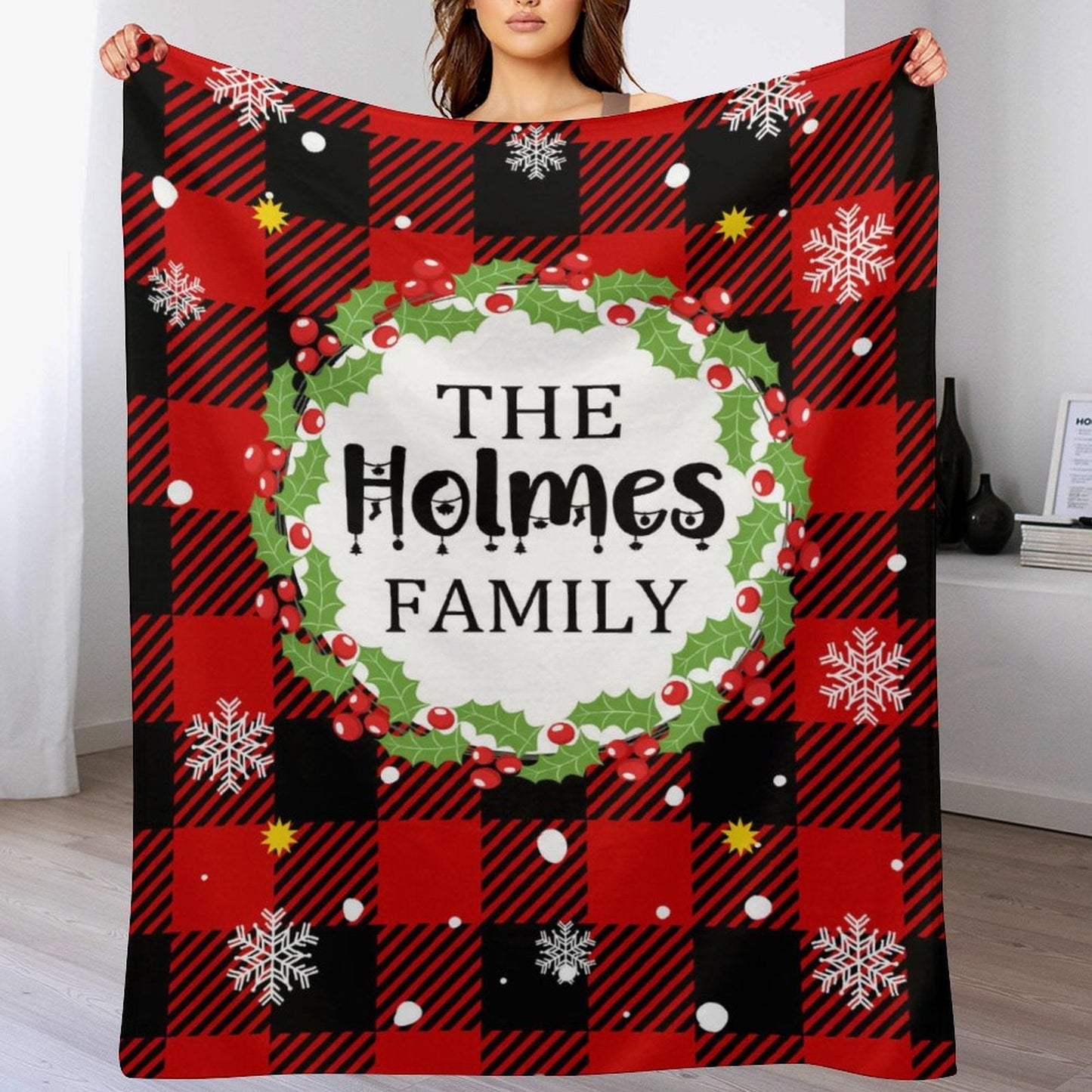 ️Custom Christmas Buffalo Plaid Blanket