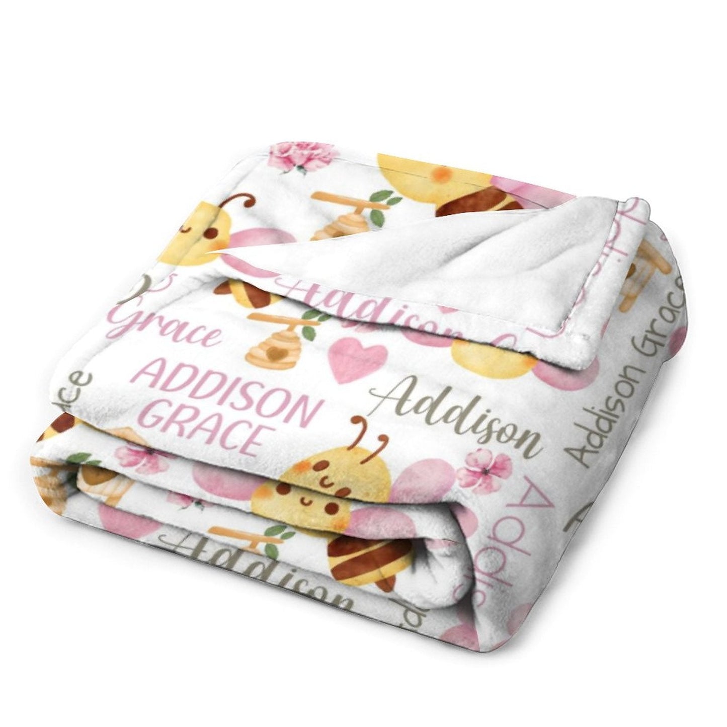 ️Personalized Name Baby Blanket Bumble Honey Bee