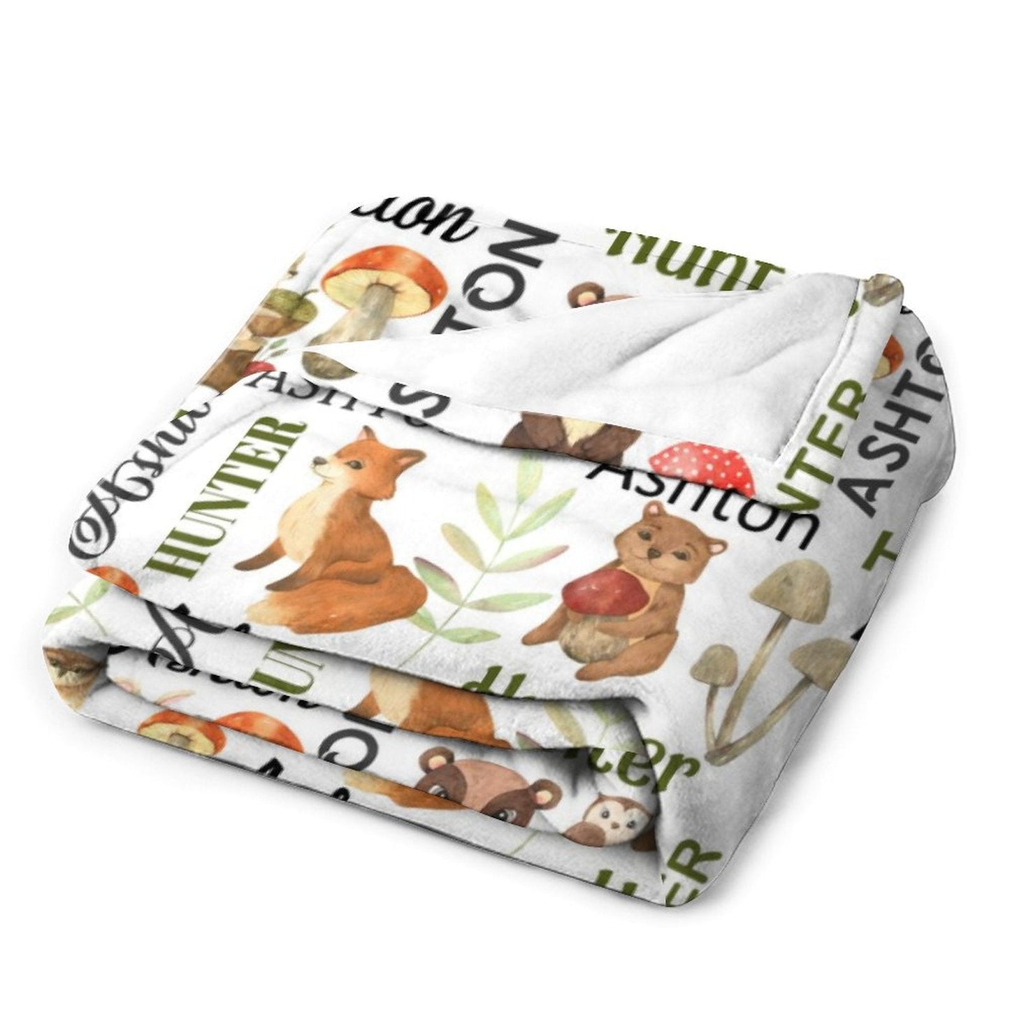 ️Forest Animals Personalized Custom Name Blanket