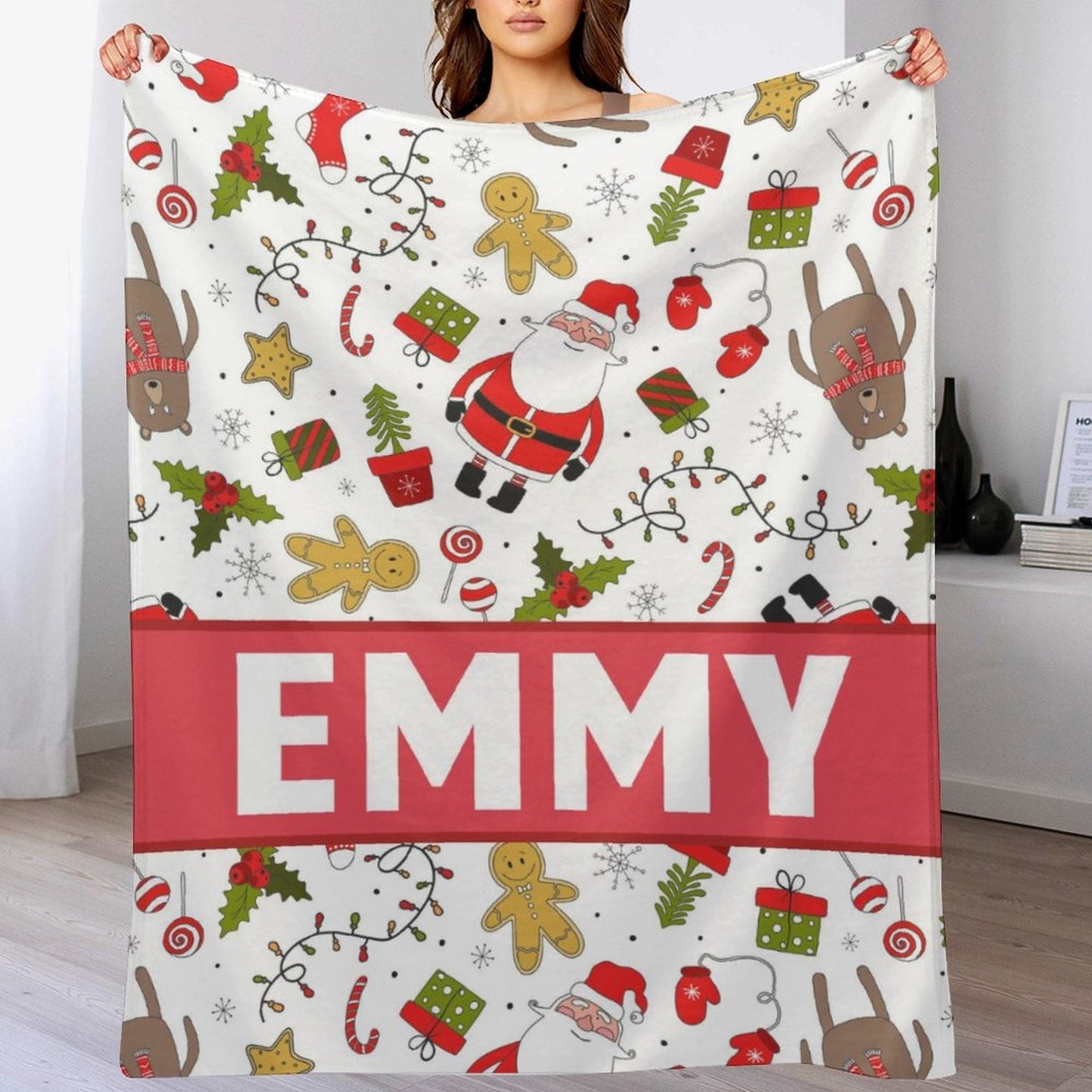 ️Personalized Kids Christmas Baby Blanket with name
