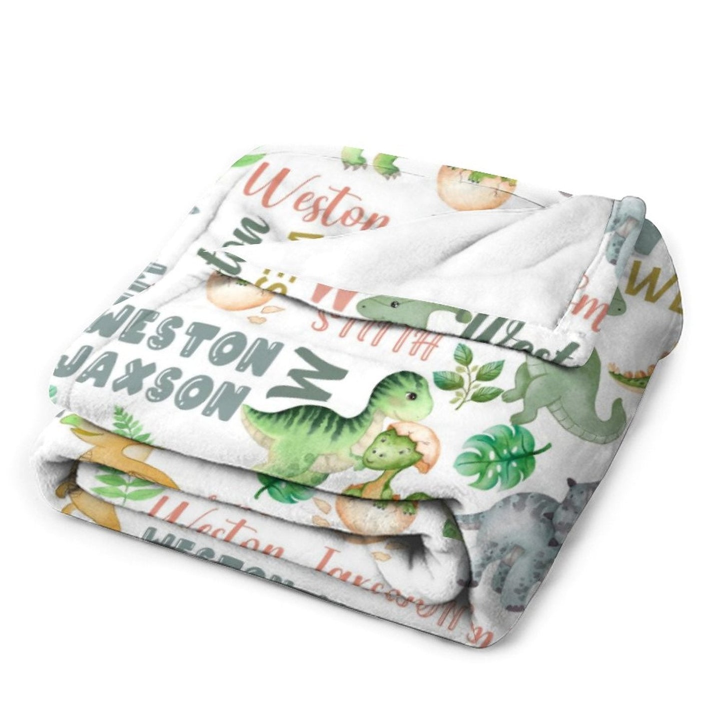 ️Personalized Name Baby Blanket-Dinosaur Theme