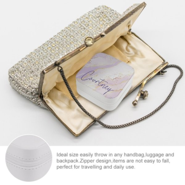 Personalized Gradient Style Print and Glitter Jewelry Box - Gift for Her - Yulaki