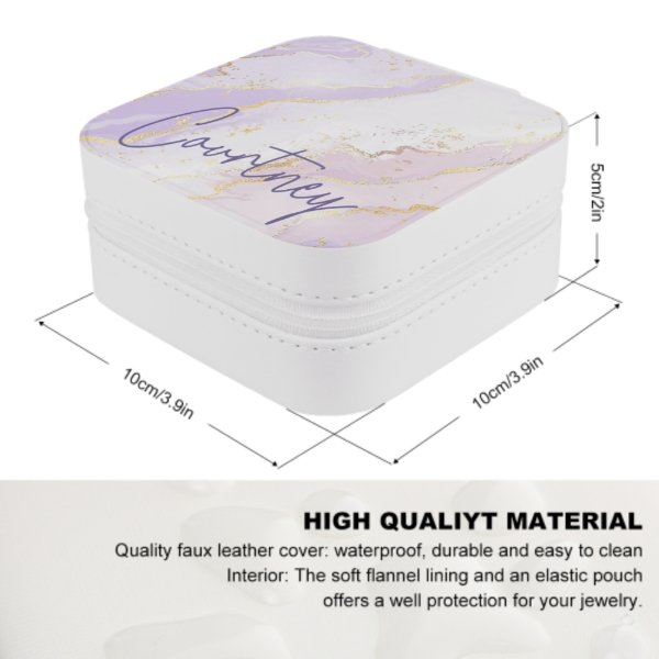 Personalized Gradient Style Print and Glitter Jewelry Box - Gift for Her - Yulaki