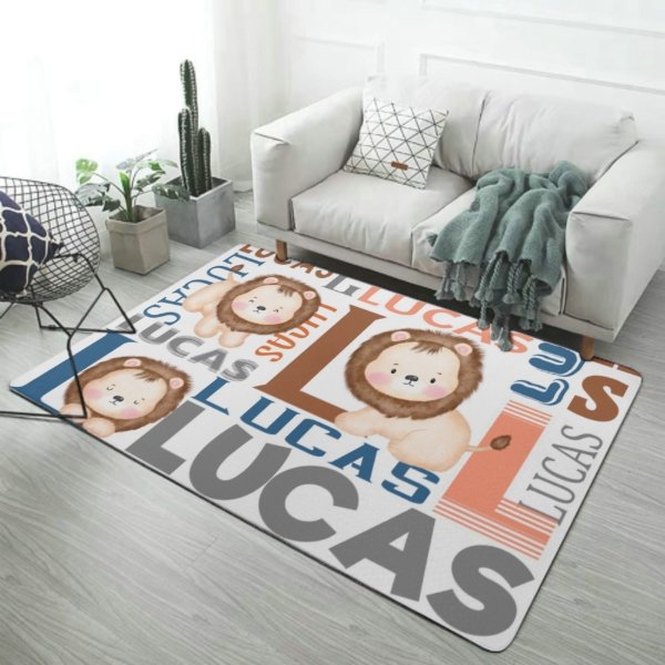 Personalized Name Lion Decorative Mat - Yulaki
