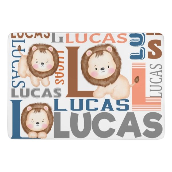 Personalized Name Lion Decorative Mat - Yulaki