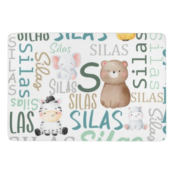 Personalized Woodland Cute Animals Decorative Mat - Yulaki
