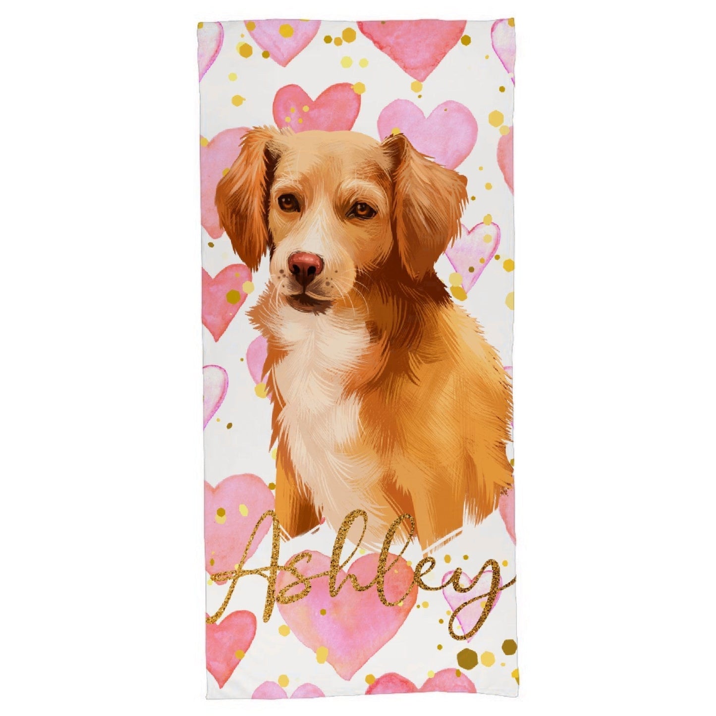 Portrait Pet Photo Name Custom Beach Towel - Customized Gift - Yulaki