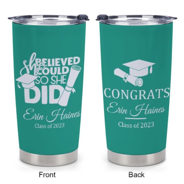 She Believed She Could Custom Graduation Tumblers Class of 2023 - Graduation Gift - Yulaki