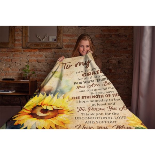 Thank You For The Unconditional Love And Support - Blanket - To My Mom, Gift For Mom, Mom Gift From Daughter And Son, Birthday Gift For Mom - Yulaki