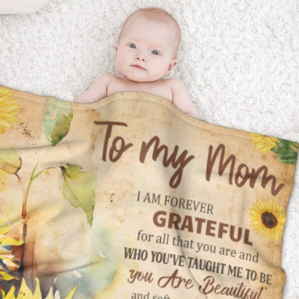 Thank You For The Unconditional Love And Support - Blanket - To My Mom, Gift For Mom, Mom Gift From Daughter And Son, Birthday Gift For Mom - Yulaki
