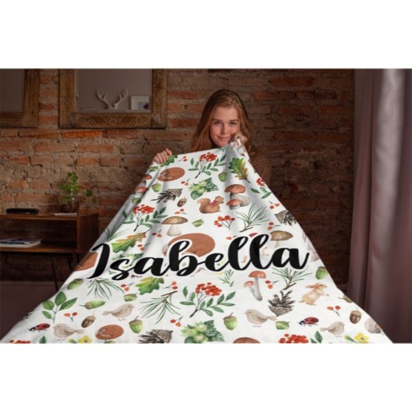 Vintage Forest Custom Name Blanket - Gifts for Baby - Yulaki